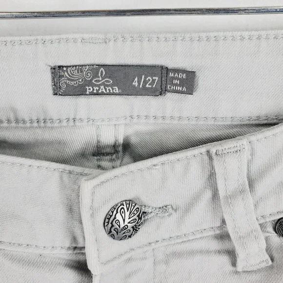 Prana Kara Jeans Size 4 27 Agave Light Gray Organic Cotton Blend - Picture 3 of 5